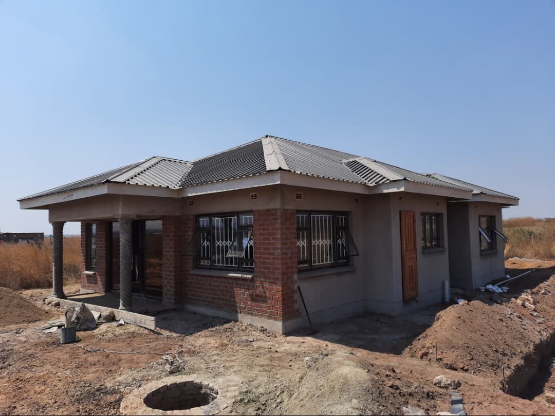The house plastered, before painting